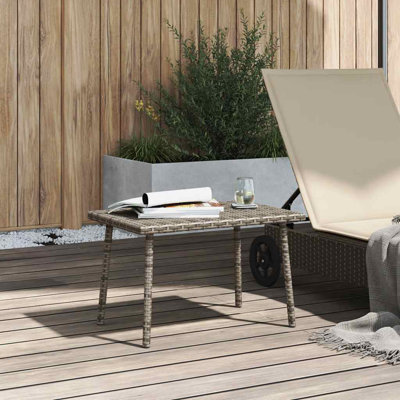 Garden Coffee Table Rectangular 40x37 Cm Poly Rattan