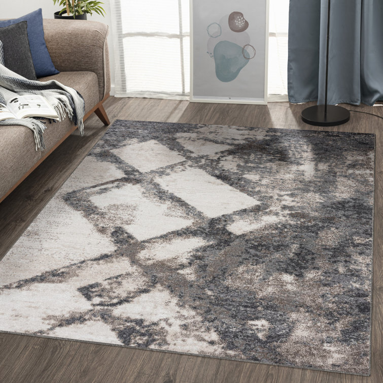 Tapis géométrique gris