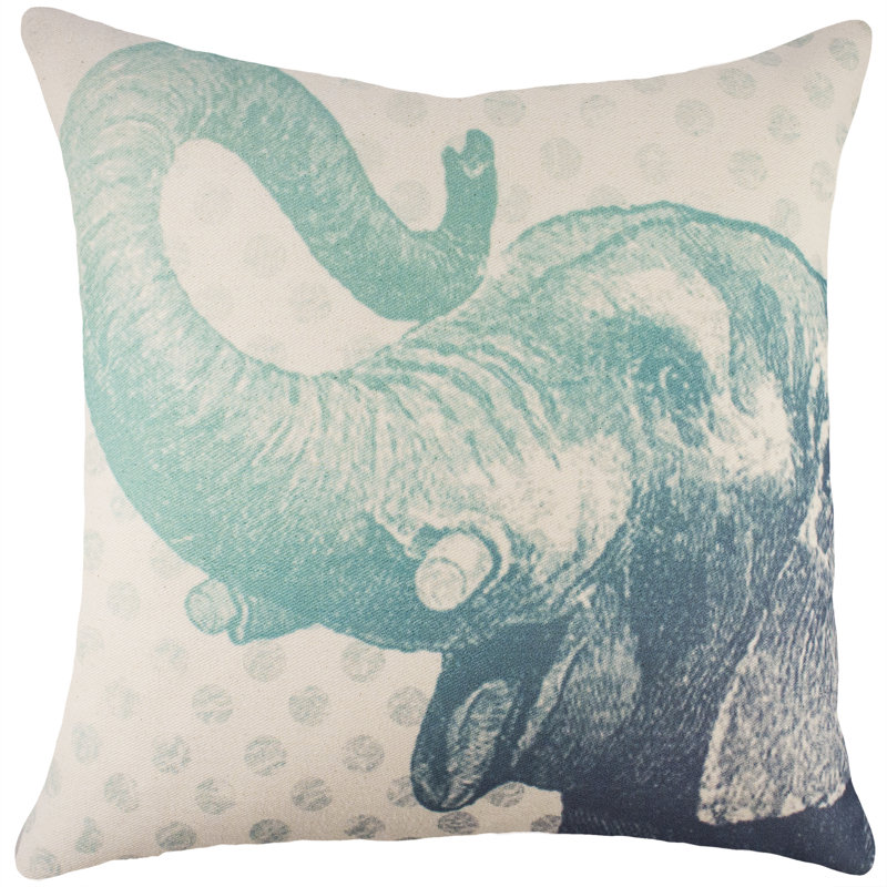 Elephant Cotton Throw Pillow