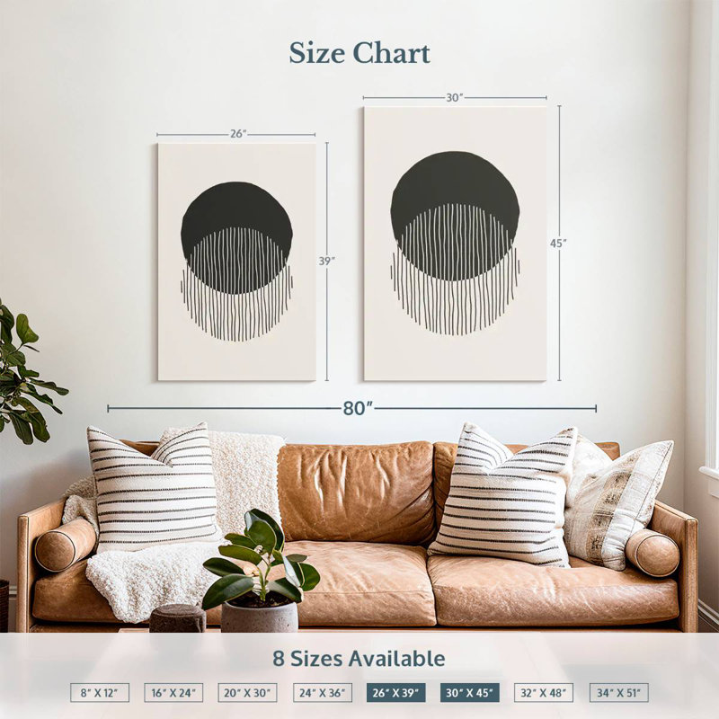 Avery Black Circles Abstract, 39" H x 26" W