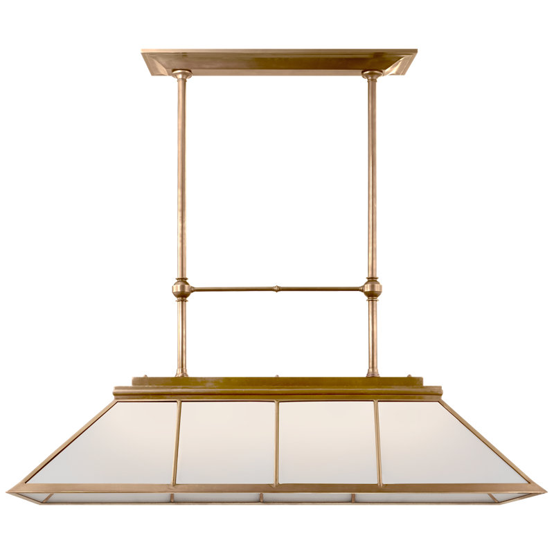 Ralph Lauren Rivington 7 Light Large Pendant, White Glass, Natural Brass