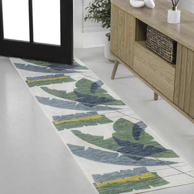 Tapis d'intérieur / extérieur vert / crème Correlly
