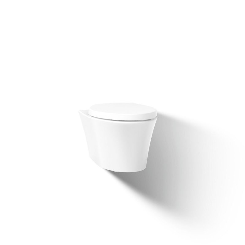 Veil Wall-Hung Compact Elongated Toilet, Dual-Flush, White