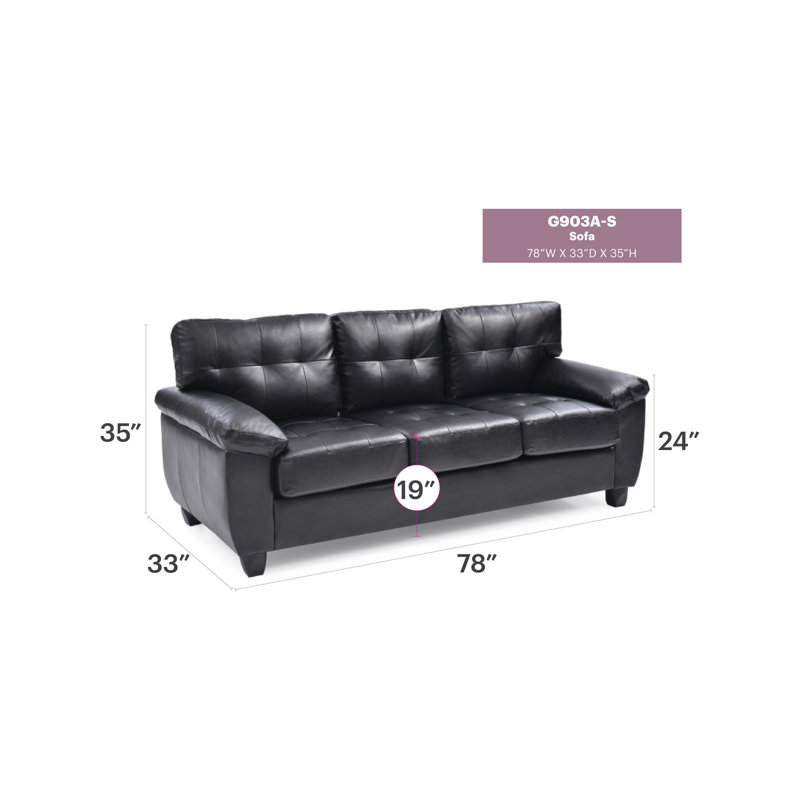 Canapé Gallant G903A-S, Noir