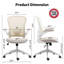 Chaise de bureau ergonomique moderne à dossier moyen en maille avec support lombaire réglable et accoudoirs rabattables-39657682