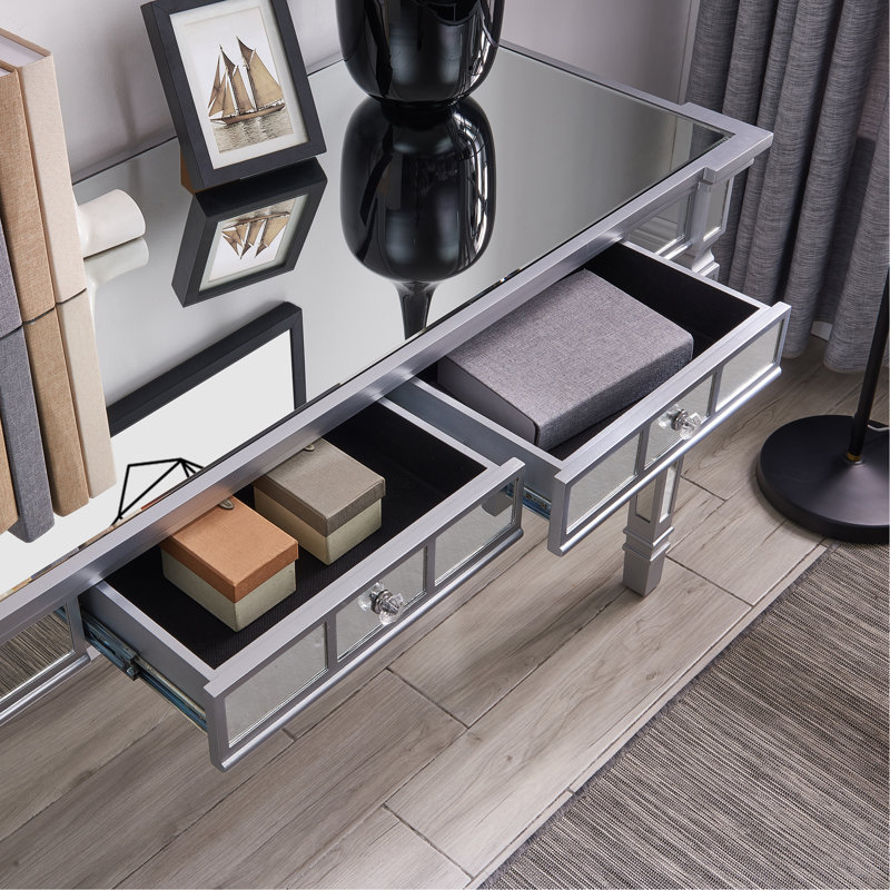 Bureau d'écriture à miroir Glam avec tiroirs