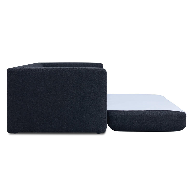 Tov Furniture Ryan Black Boucle Sofa Bed, Black Boucle
