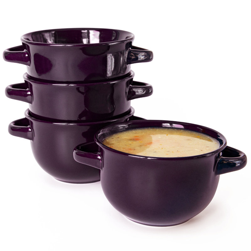 Soupière à l'oignon française en céramique Kook avec poignées, 530 ml, aubergine, Mauve