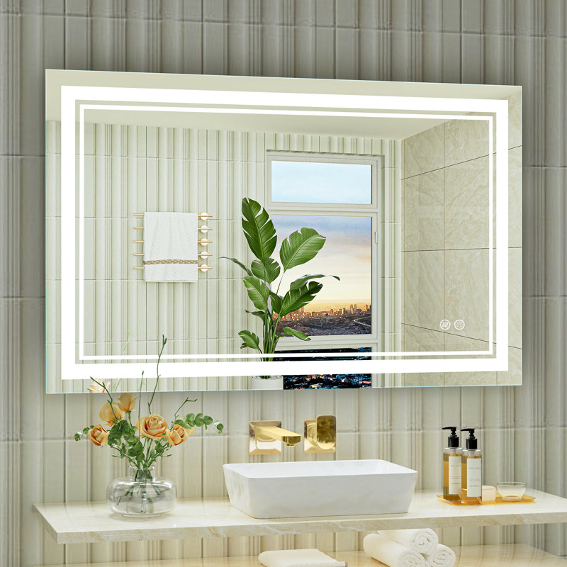 Jayce LED Vanity Mirror with Memory Function, 3 Color Temperatures & Dimmable Light, Anti-fog Tempered Glass ETL Listed Mirror