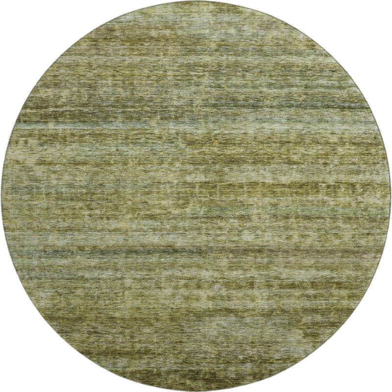 Tapis à rayures Gurubaksh AMF1166 lavable à la machine de qualité supérieure, Rond 8 pi