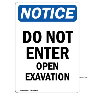 Do Not Enter Open Excavation Decal 5" X 3.5"