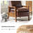 Gladys Mid-Century Modern Genuine Leather Pushback Recliner with Solid Wood Arms-1913774008