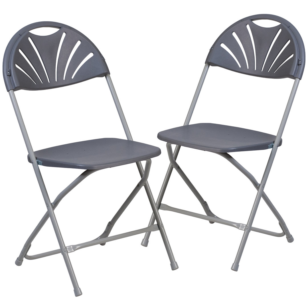 650 lb. Capacity Plastic Fan Back Folding Chair (Set of 2) Inbox Zero 