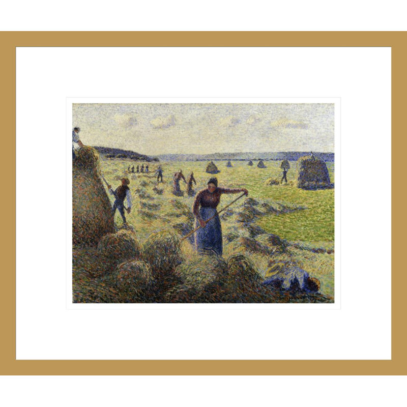 «Harvesting Hay Eragny» par Camille Pissarro, impression giclée sur cadre, H 13,75 po x l 16,23 po