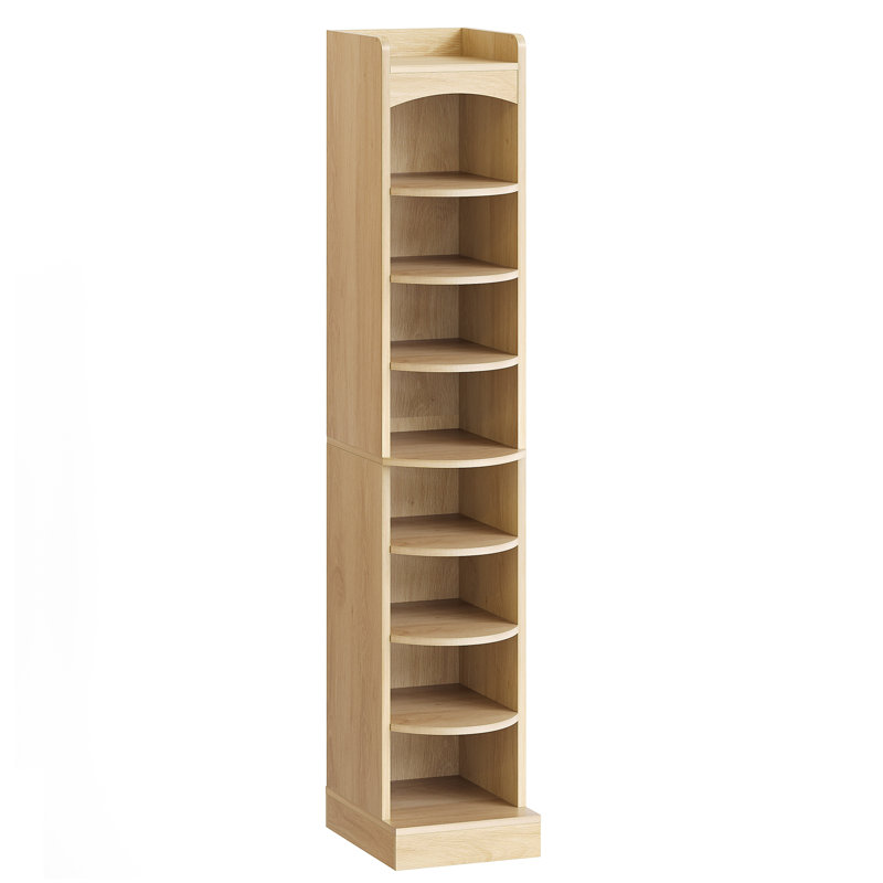 Armoire à chaussures à 9 niveaux avec tablettes ouvertes amovibles, Natural