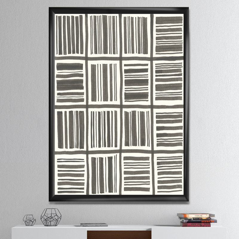 « minimal graphics i »-cadre photo imprimé sur toile, H 46 po x l 36 po x P 1,5 po, Cadre noir