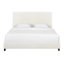 Grand lit plateforme tapissier blanc Boucle