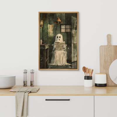 Ghost's Daily Newspaper, Moody Bathroom Wall Pictures, Gothic Humorous Artwork Decor