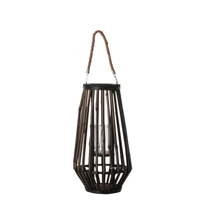 Lanterne en bois/verre rond