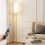 Lampe sur pied moderne avec télécommande - ampoule DEL à intensité variable de 9 W à intensité variable, température de couleur et luminosité réglables, télécommande et interrupteur au pied, base robuste, assemblage facile pour le salon, la cha