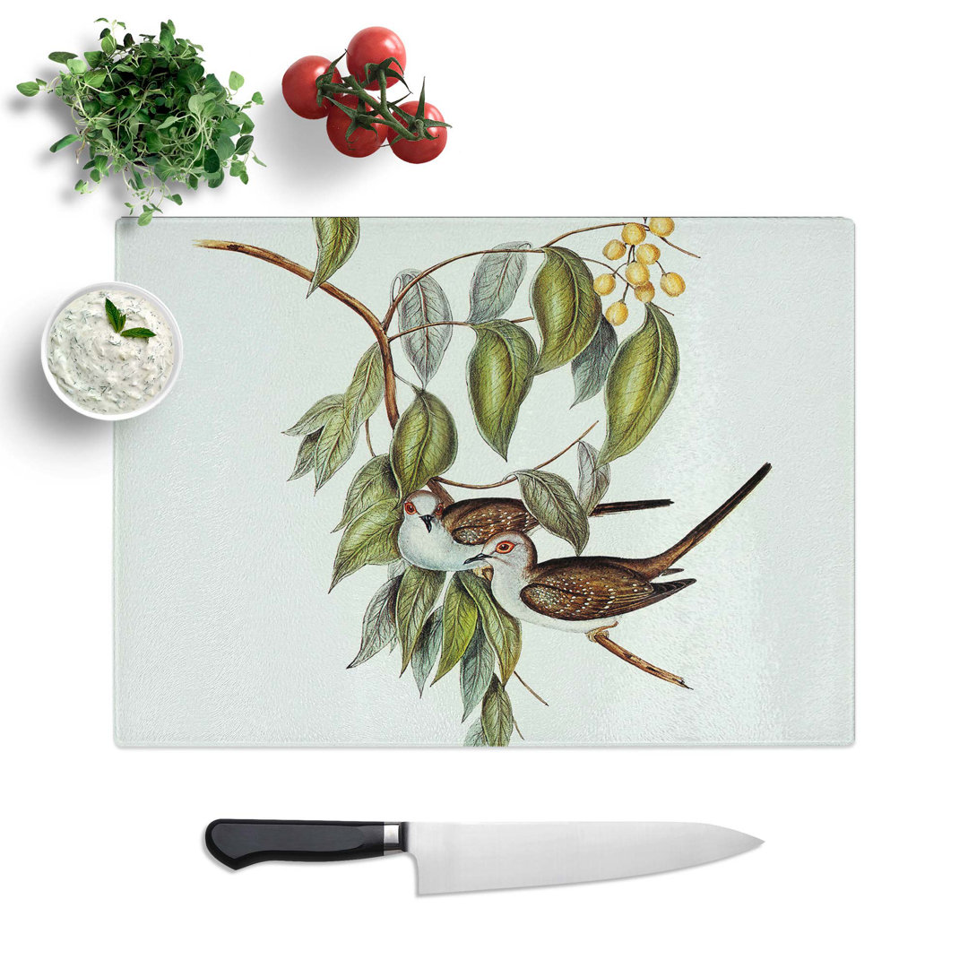 Glass Graceful Ground Doves by Elizabeth Gould Chopping Board