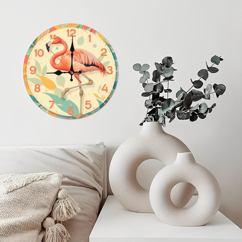 Horloge murale en bois 10 po, mouvement silencieux, à piles (piles AA non incluses), décor artistique, parfait pour les décorations