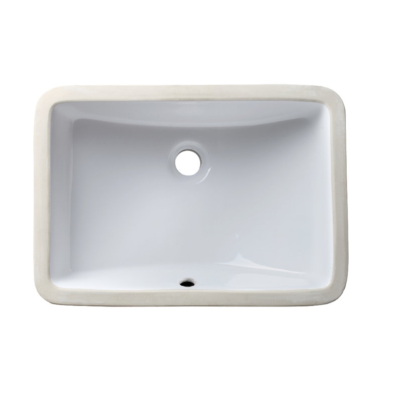 Allora USA 14.25'' White Vitreous China Rectangular Bathroom Sink with Overflow