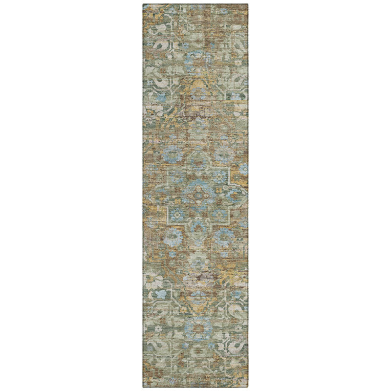 Machine Washable Indoor/Outdoor Chantille ACN2782 Global Rug, Basil, 2'3" x 7'6" Runner