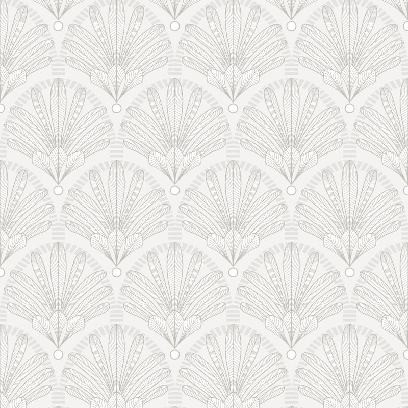 Art Deco Wallpaper, White