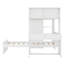 Lit mezzanine simple avec lit autonome, tablettes, bureau et garde-robe-101368214
