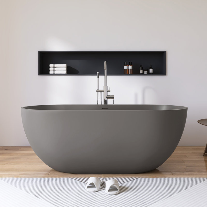 Baignoire de trempage autoportante 59 po. X 30 po., Gris