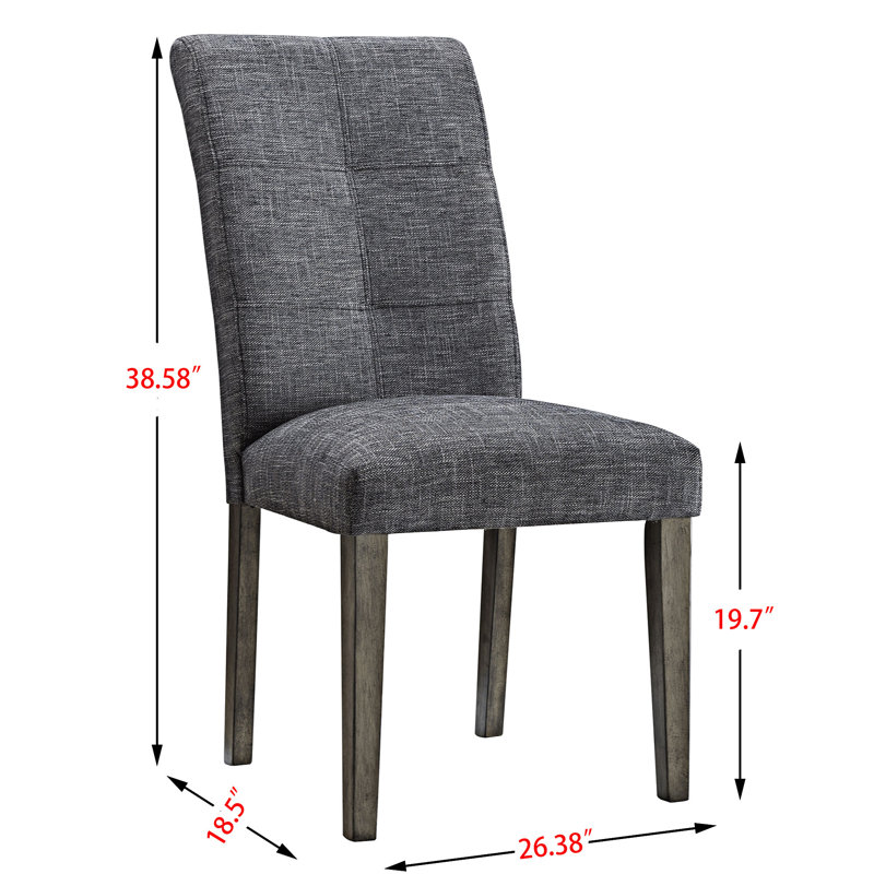 Chaise d'appoint en lin gris foncé