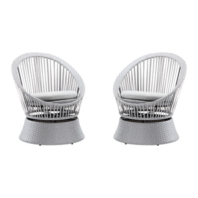 Iron And Pe Lounge Chair, 27.04 Lb Weight, Long-Lasting Silver Swivel Chair With , Suitable For Living Room Outdoor Use