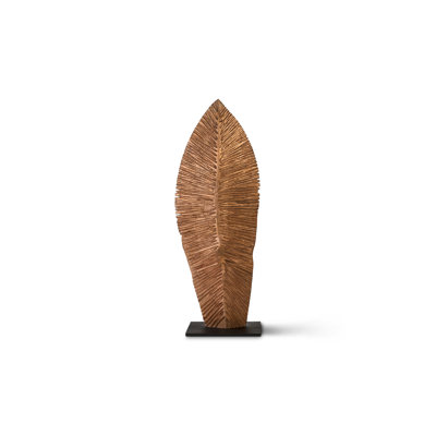 Carved Leaf on Stand Sculpture