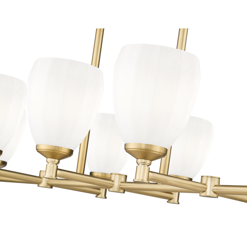 Matheny 8 Light Linear Chandelier, Gold