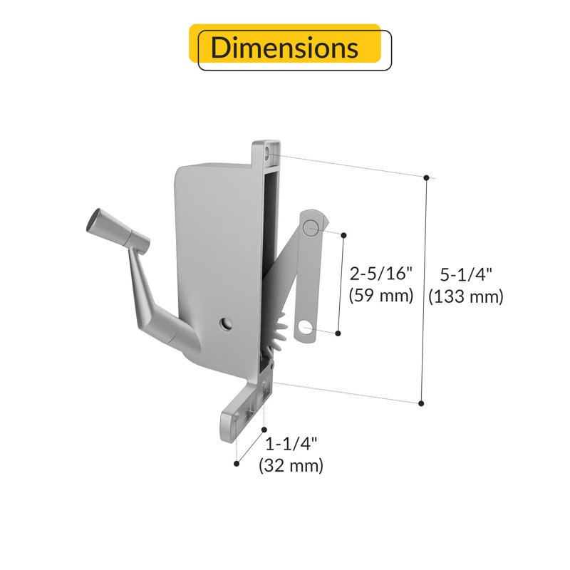 Brixwell 41-3339pra D Awning Operator Right Type Mill Finish, Mill