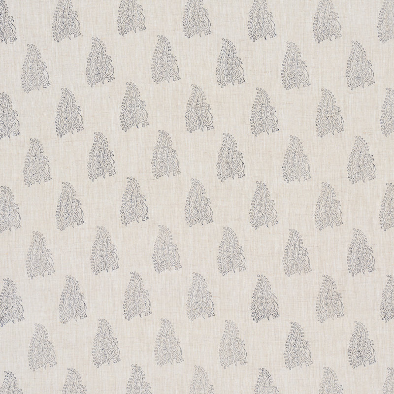Peacock Linen Hand Blocked Print Fabric