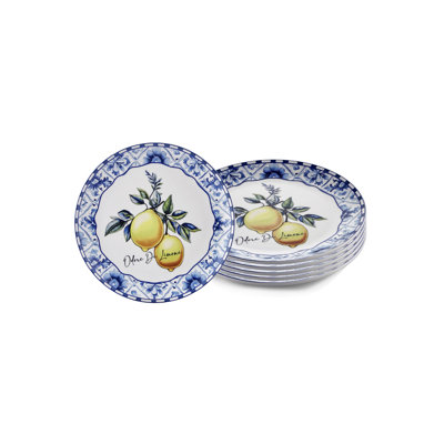 Elegant Ceramic Service Plate Set (6 Pieces), Vibrant Yellow, 10.2 x 10.2 x 0.8 inches | 100% Dishwasher & Microwave Safe, Perfect for Entertaining & Everyday Use, Stylish & Durable Design