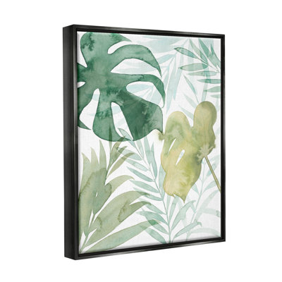 «Layered Tropical Botanical Leaves», art mural sur toile flottante par Grace Popp