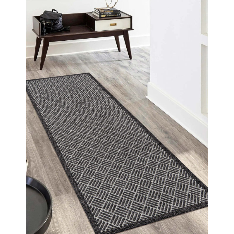 Tapis gris anthracite Salena, Tapis de couloir 2 pi x 6 pi