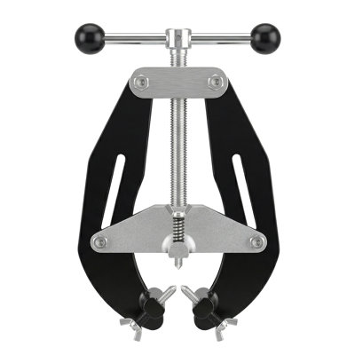 High Strength Steel Pipe Clamp – Quick-Acting T-Handle with Adjustment Screws – Lightweight Alignment Tool for Plumbing & Industrial Use, Black – Size: 2-6inch