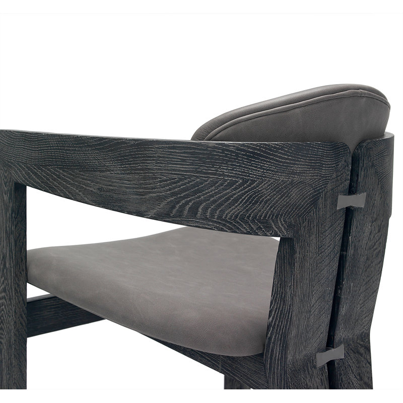 Maryl Upholstered Arm Chair, Charcoal Ceruse, Distressed Charcoal