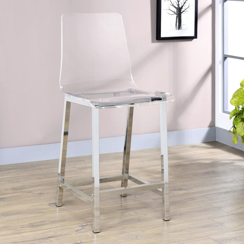 2 pièces de tabourets de comptoir transparents - chaises de bar modernes en acrylique avec dossier et pieds stables pour une utilisation dans la salle à manger de 2 options élégantes