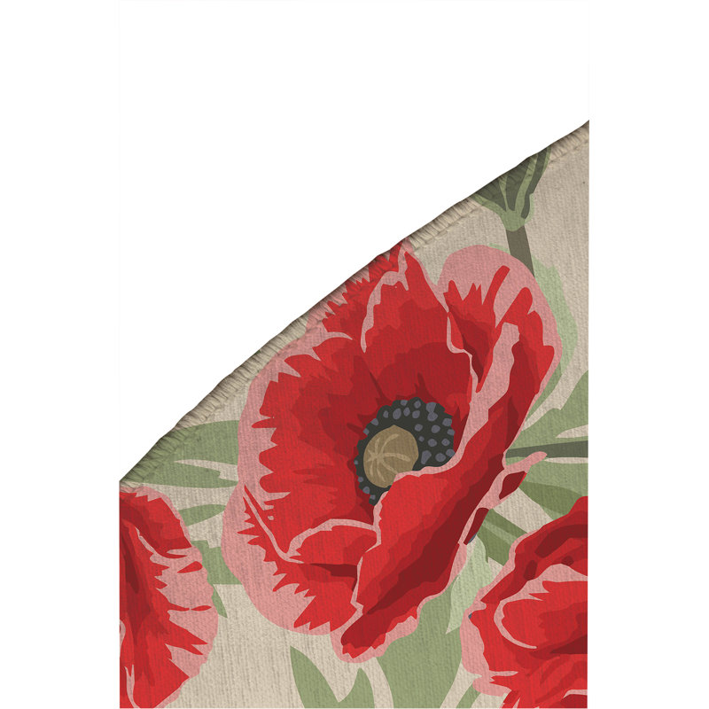 Poppie Soft Step Outdoor Area Rug, Ivory, Round 5'