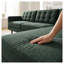 Canapé modulaire 3 places avec structure en bois d'ingénierie Talmadge, revêtement en velours-polyester gris anthracite ou vert