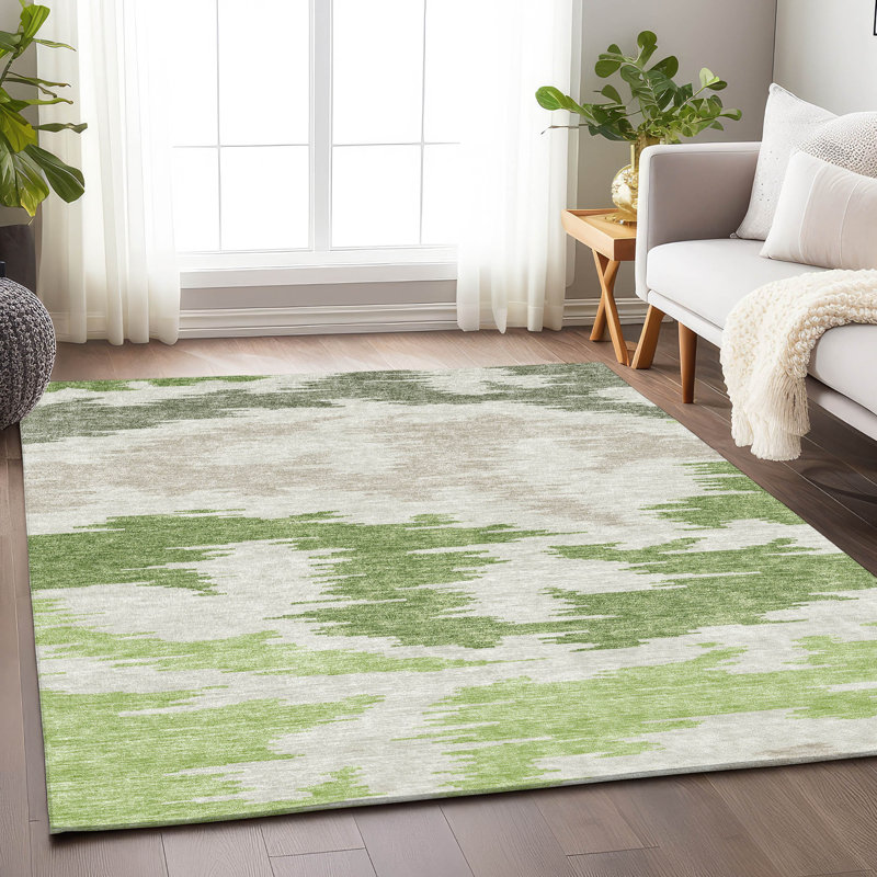Tapis vert de qualité supérieure lavable à la machine, Rectangle 5 pi x 7 pi 6 po