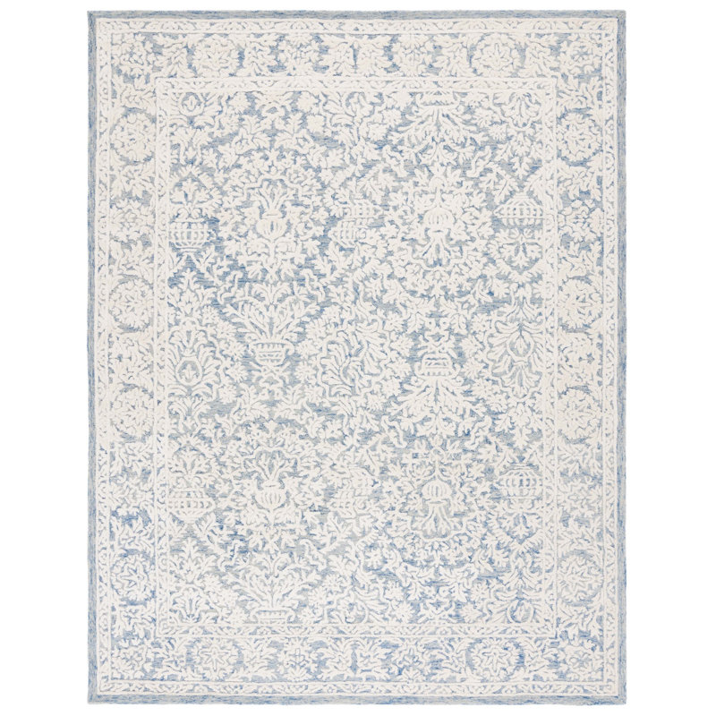 Tapis oriental en laine et coton touffeté à la main avec du latex Ebtisaam, Rectangle 8 pi x 10 pi