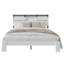 Cadre de lit en bois de ferme avec tête de lit de rangement, cadre de lit très grand avec lumières DEL et station de charge, aucun sommier requis, silencieux, blanc-56203067