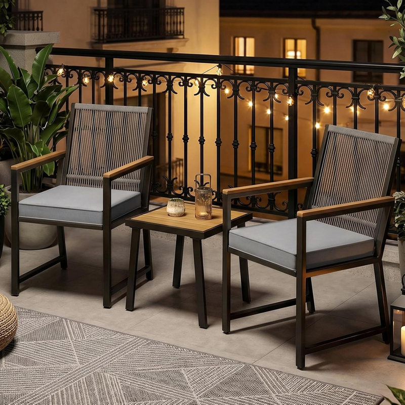 Patio Dining Set with, Grey, Grey