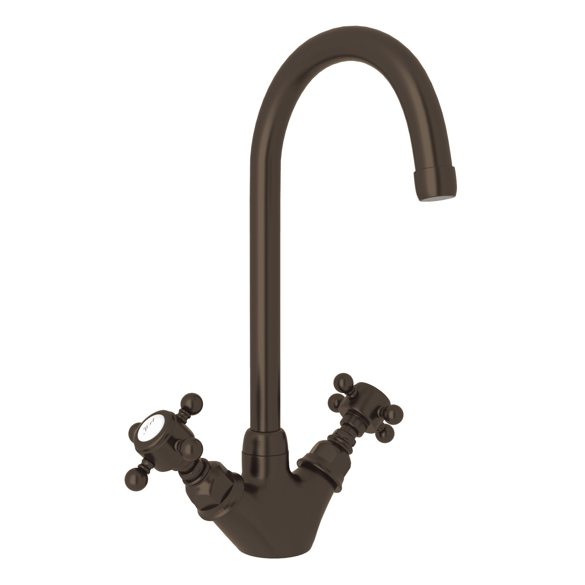 ROHL Wall Mount 11 3/4 Inch Reach Pot Filler - Italian Brass with Cross  Handle